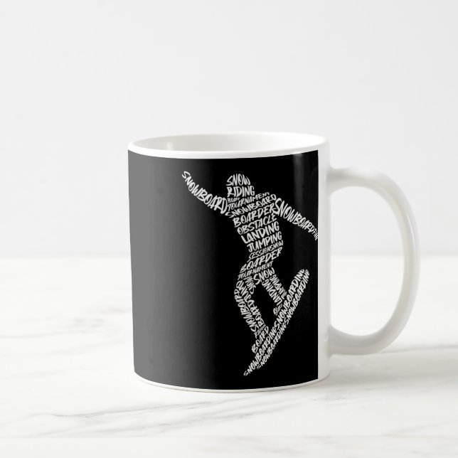Caneca De Café Snowboard Typografia Boys Crianças Sn (Direita)
