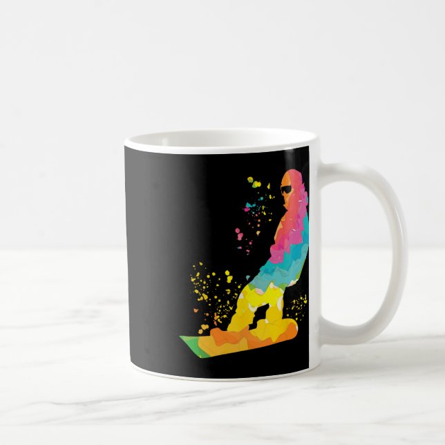 Caneca De Café Snowboarder Colorful Snowboard 30 (Direita)