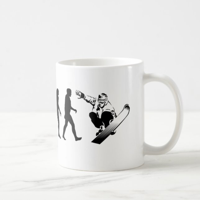Caneca De Café Snowboarder da evolução (Direita)