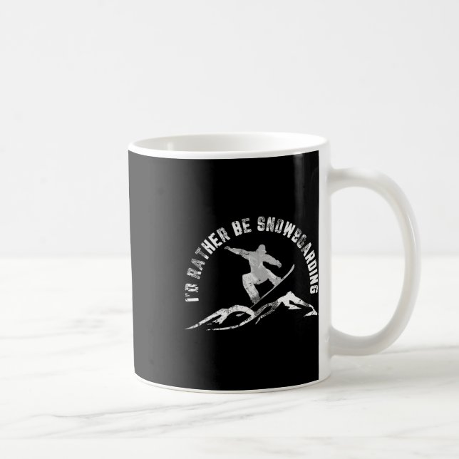 Caneca De Café Snowboarder Eu Preferencialmente Snowboard (Direita)