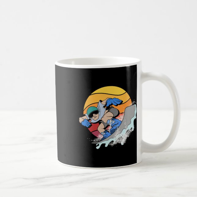 Caneca De Café Snowboarder Snowboard Winter Sport Retro Snowbo (Direita)