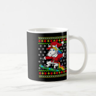 Caneca De Café Snowboarder Unicorn Papais noeis Snowboard Natal S