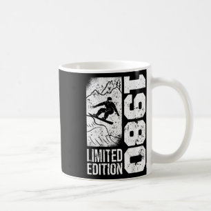 Caneca De Café Snowboarder Vintage 1980 Birthday Snowboard Sno