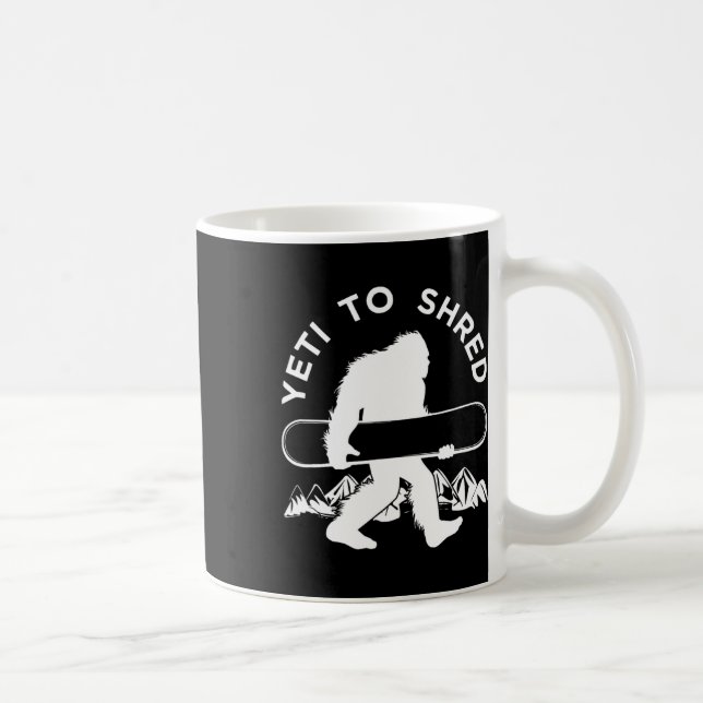 Caneca De Café Snowboarder Yeti T Shirt (Direita)