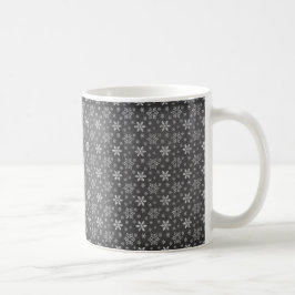 CANECA DE CAFÉ SNOWFLAKS DE NATAL PRETO E BRANCO