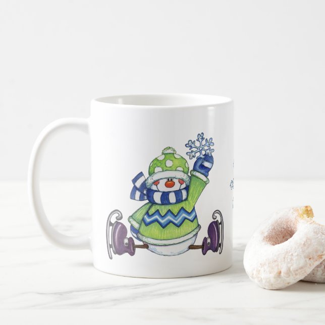 Caneca De Café Snowman (Com Donut)