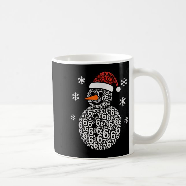 Caneca De Café Snowman 67 Six Seven 6 7 Meme Christmas Funny Boy  (Direita)