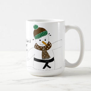 Caneca De Café Snowman a fazer artes marciais