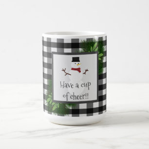 Caneca De Café Snowman Buffalo Xadrez Mug