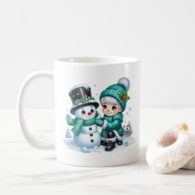 Caneca De Café Snowman Caffee Mug (Com Donut)