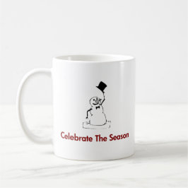 Caneca De Café Snowman Celebra A Estação