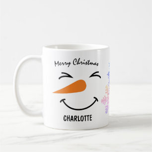Caneca De Café Snowman Com Olhos Estreitos, Feliz Natal