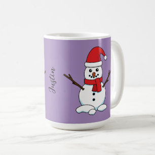 Caneca De Café Snowman com Red Bonnet e Scarf
