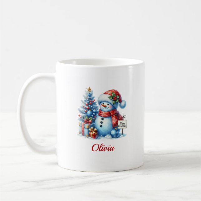 Caneca De Café Snowman de Natal (Esquerda)