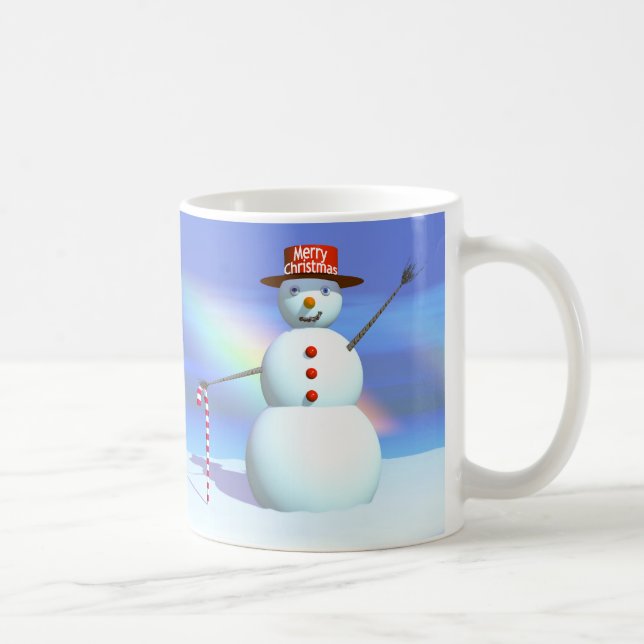Caneca De Café Snowman e Candy Cane de Natal (Direita)