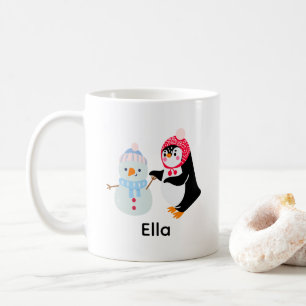 Caneca De Café Snowman e Pinguim congelados