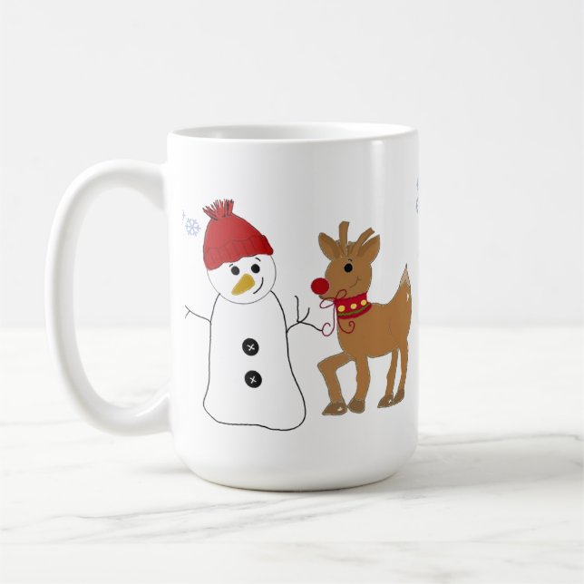 Caneca De Café Snowman e uma Reindeer (Esquerda)