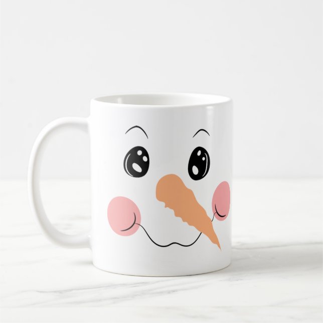 Caneca De Café Snowman Face Large Coffee Mug (Esquerda)