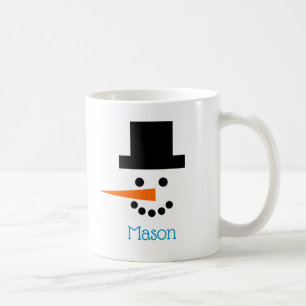 Caneca De Café Snowman Face Personalizada Diversão de Feriado de