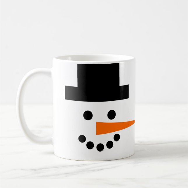 Caneca De Café Snowman Face Winter Holiday (Esquerda)