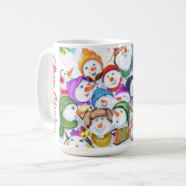 Caneca De Café Snowman Festa de Natal Mug (Frente Esquerda)