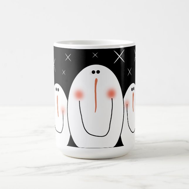 Caneca De Café Snowman - Folk Art Primitivo (Centro)