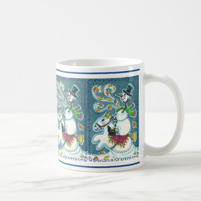 CANECA DE CAFÉ SNOWMAN HORSÊMICO SEM CABEÇA, XMAS HALLOWEEN HUMOR (Direita)
