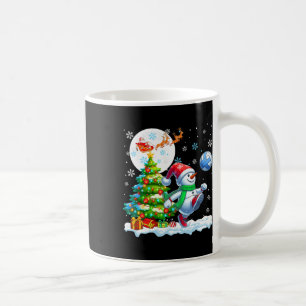 Caneca De Café Snowman Jogando Voleibol Árvore Xmas Custo Colorid