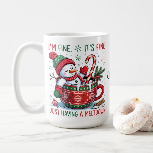 Caneca De Café Snowman Mug (Com Donut)