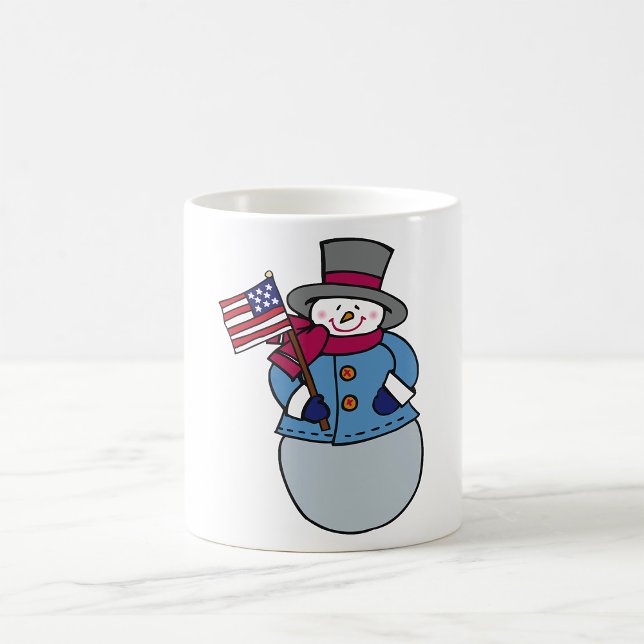 Caneca De Café Snowman Mug Patriótico (Criador carregado)