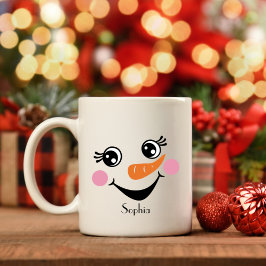 Caneca De Café Snowman Mug personalizado com nome personalizado