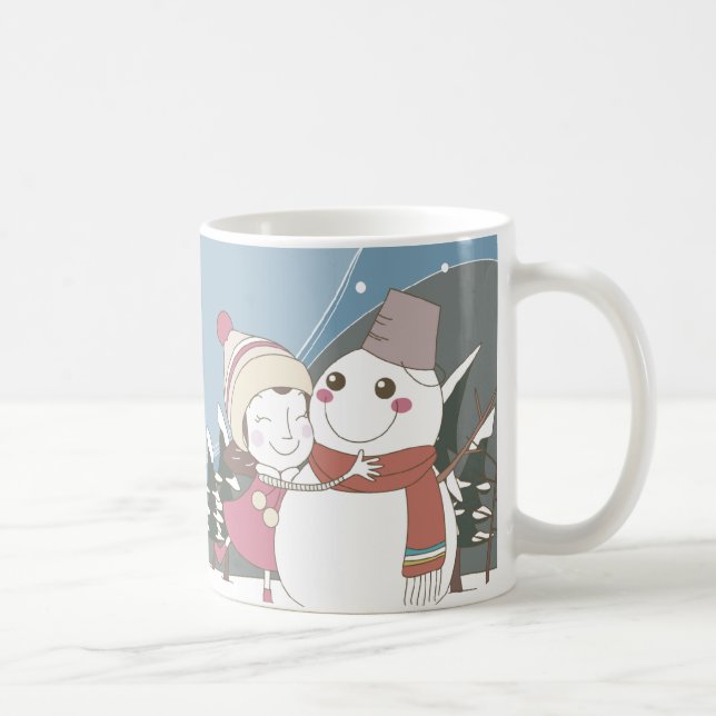 Caneca De Café Snowman Natal Holiday Mug (Direita)