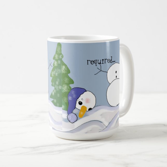 Caneca De Café Snowman Precisa De Assistência Engraçada (Frente Esquerda)