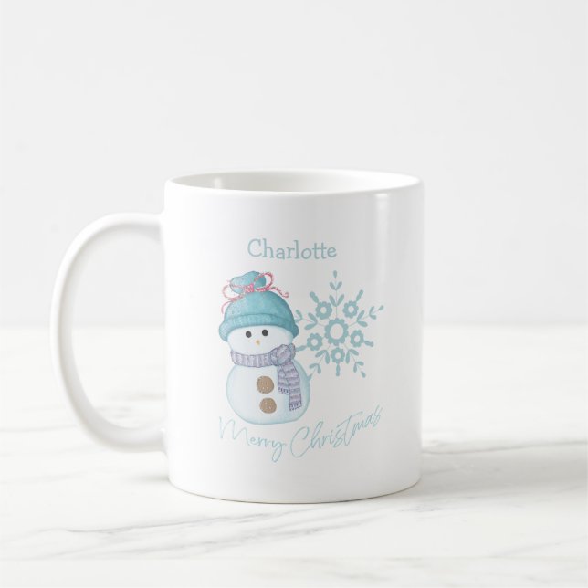 Caneca De Café Snowman Snowflake Coffee Mug (Esquerda)