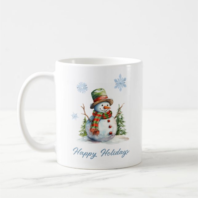Caneca De Café Snowman Winter Mug – Custom Holiday Gift (Esquerda)