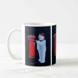 Caneca De Café Snowman's Letter to Santa Painting by Alfred Fox 