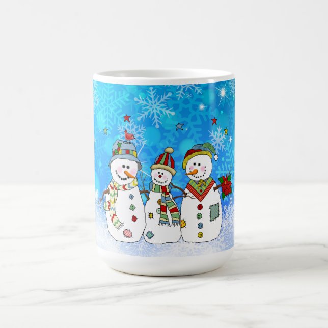 Caneca De Café Snowmen e Snowflakes (Centro)
