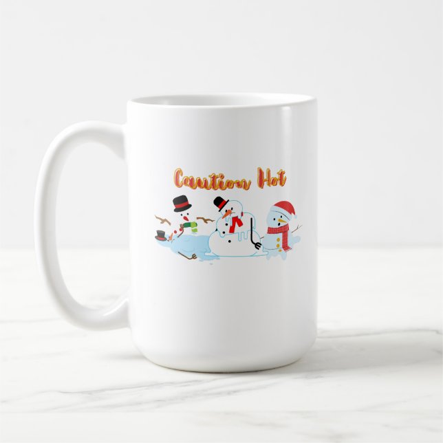 Caneca De Café Snowmen Engraçado de Fusão (Esquerda)