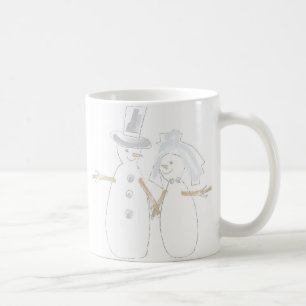 Caneca De Café Snowpeople Bride e Groom