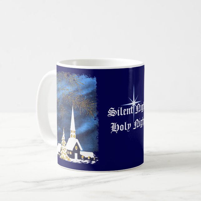Caneca De Café Snowy Christmas Church Café Mug (Frente Esquerda)