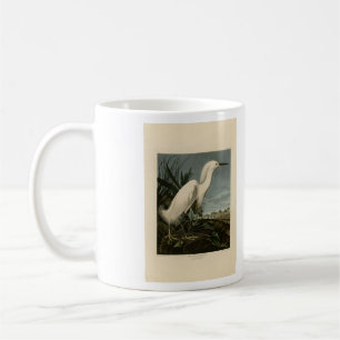 Caneca De Café Snowy Heron (Egret) - Aves da América de Audubon