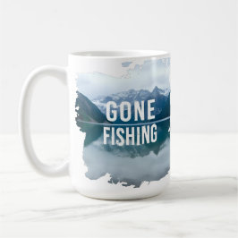 Caneca De Café Snowy Mountain Lake Partiu a Pesca