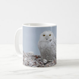 Caneca De Café Snowy Owl nas conchas