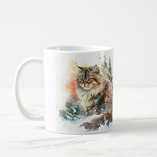 Caneca De Café Snowy Siberian Cat Mug (Esquerda)