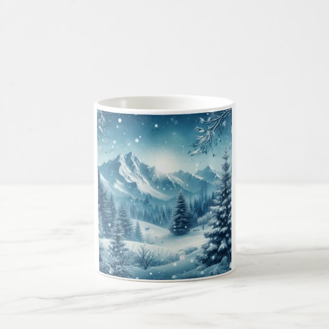 Caneca De Café Snowy Winter Mountain (Centro)