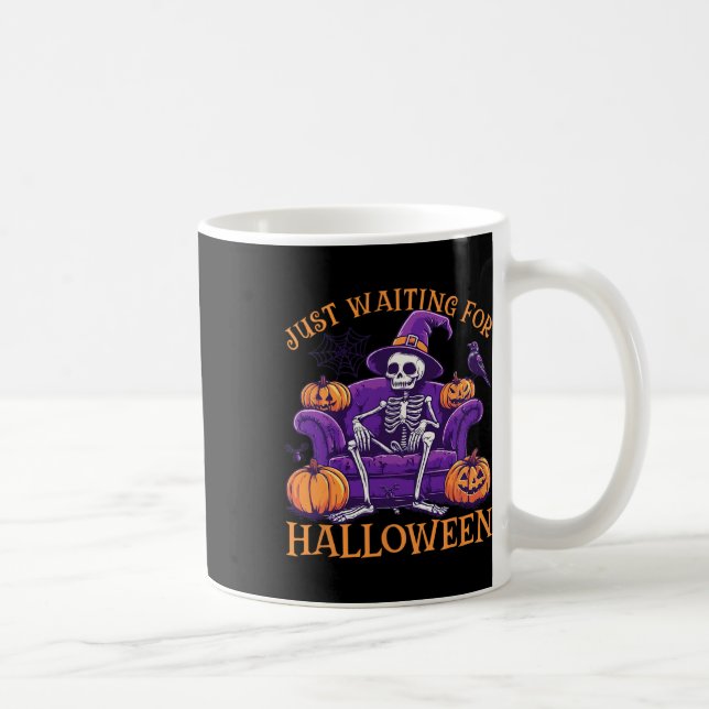 Caneca De Café Só Esperando A Camisa De Halloween - Summerwin Fun (Direita)