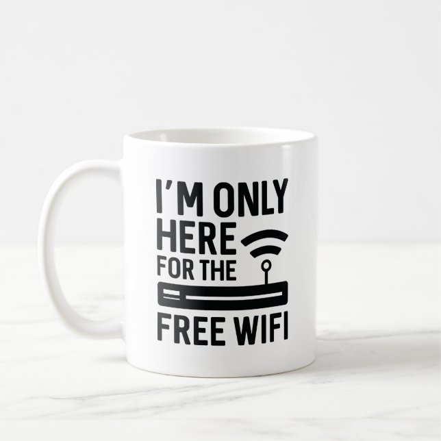 Caneca De Café Só estou aqui para o Wifi Gratuito (Esquerda)