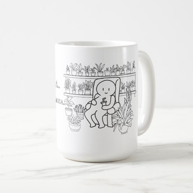 Caneca De Café Só Eu & Minhas Plantas (Frente Esquerda)