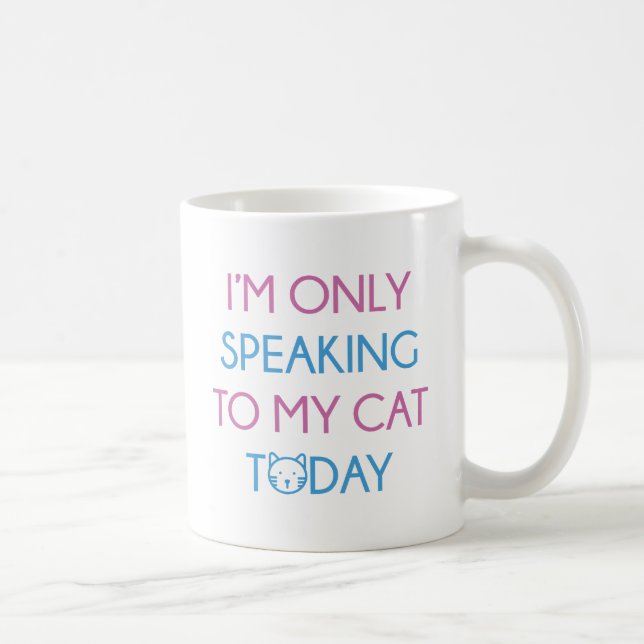 Caneca De Café Só Falando Com Meu Gato (Direita)