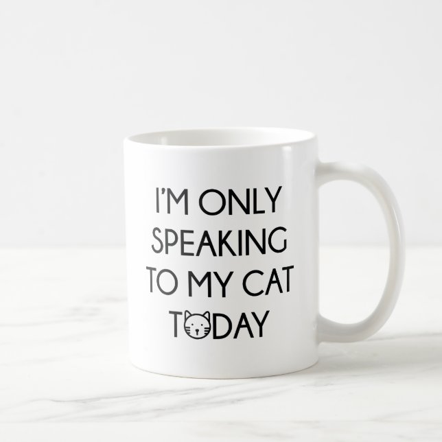 Caneca De Café Só Falando Com Meu Gato (Direita)